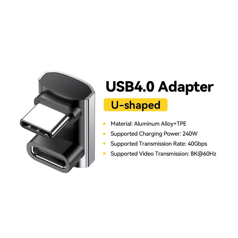Адаптер данных OTG USB4.0 240 Вт под углом 90 градусов, поддержка 8K