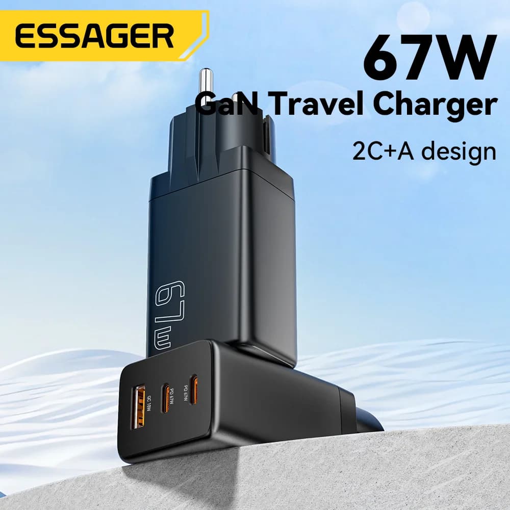 Зарядное устройство GaN USB Type-C с вилками EU/KR