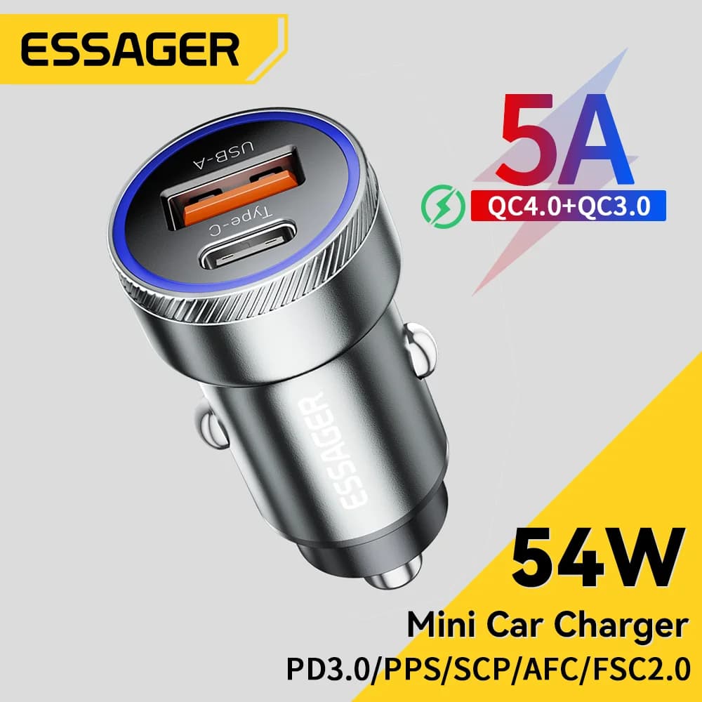 Автомобильное зарядное устройство 54W USB с PD и QC 3.0