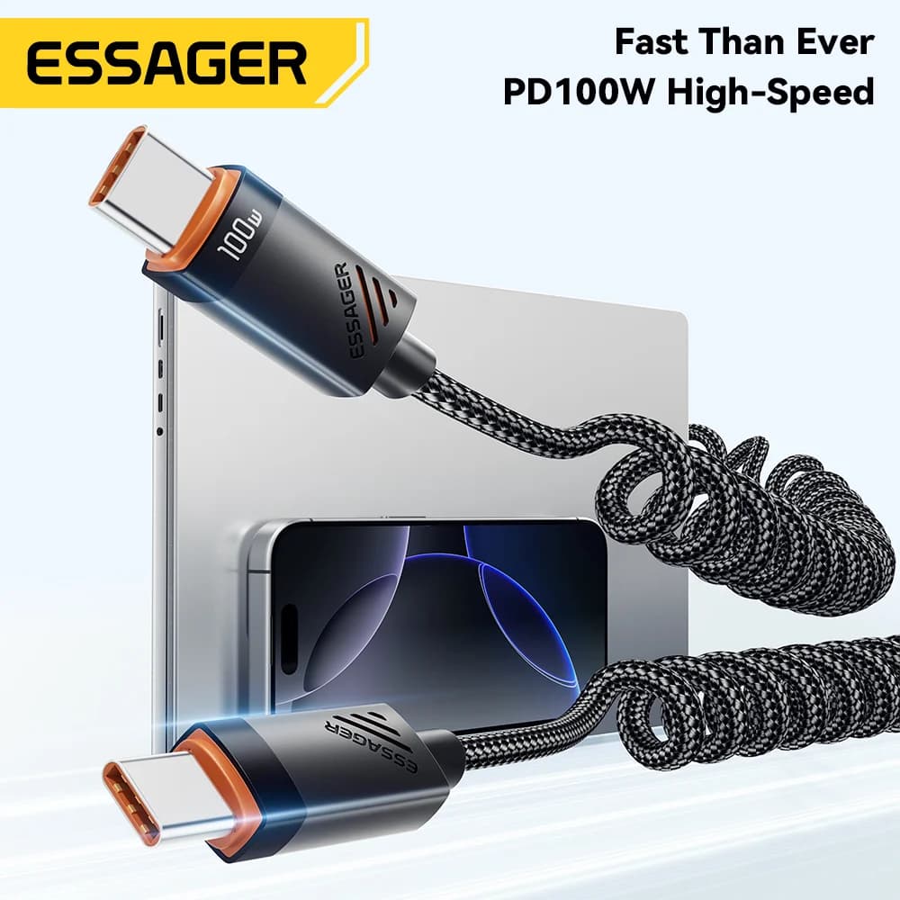 Витой кабель быстрой зарядки USB-C на USB-C 100 Вт