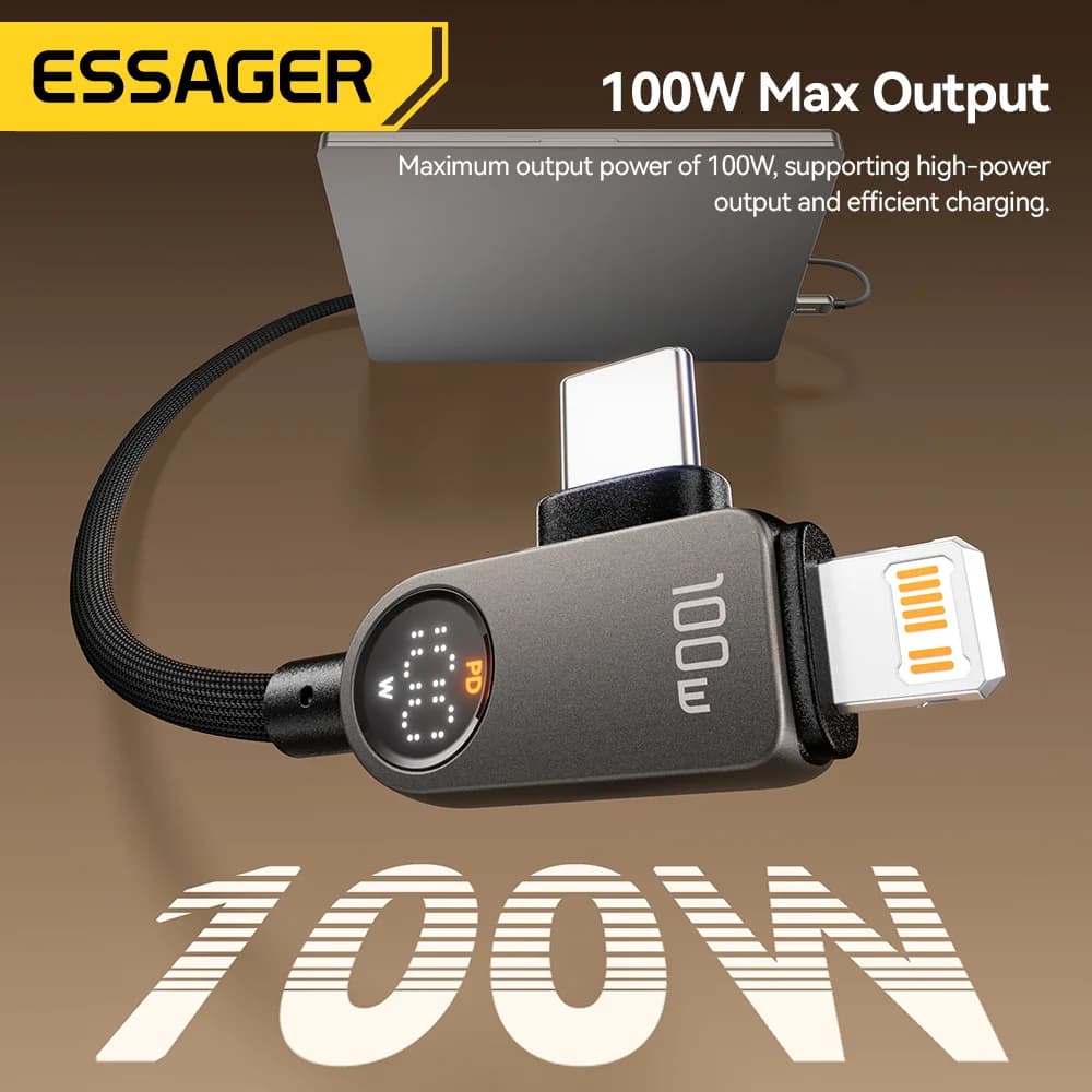 Кабель 2-в-1 USB-C на Lightning, 100W PD