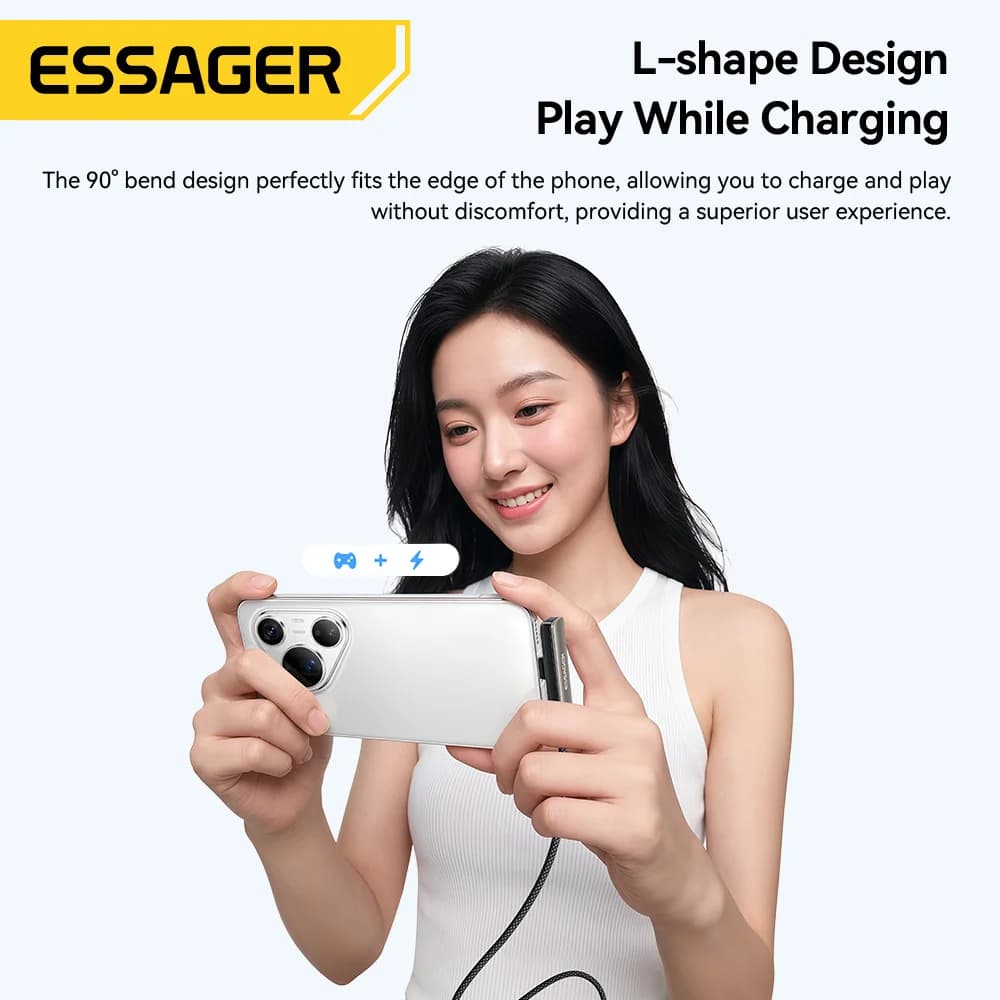 USB-C кабель 7A с угловым коннектором и подставкой для телефона (2 в 1)