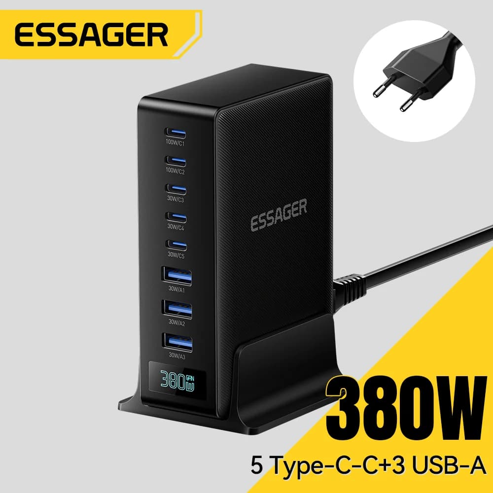 Настольная зарядная станция 380W GaN 8-в-1