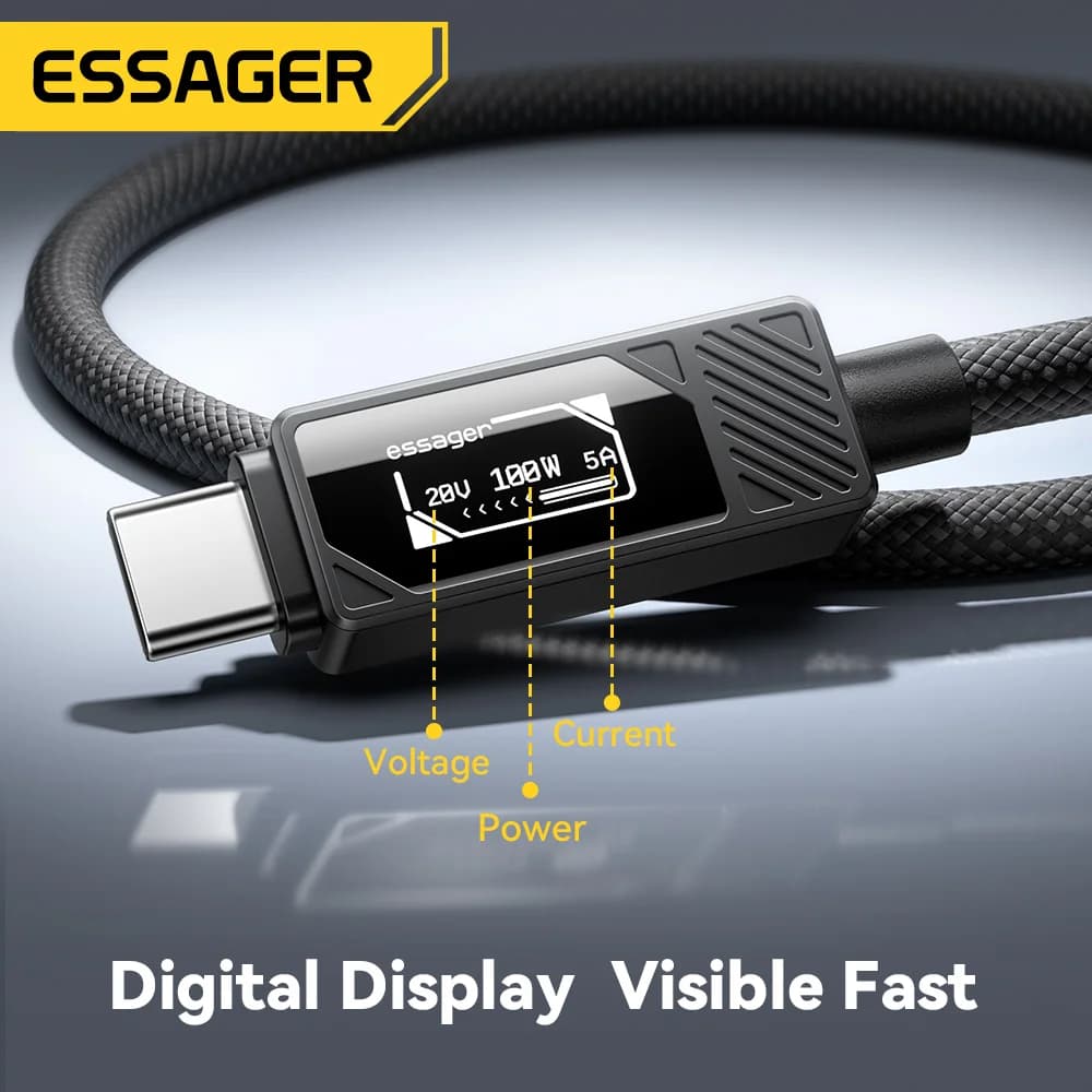 Кабель USB-C 100W с дисплеем PD зарядки