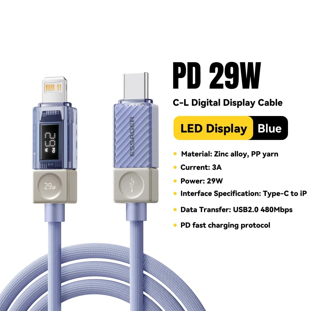 Кабель USB-C на Lightning с цифровым дисплеем