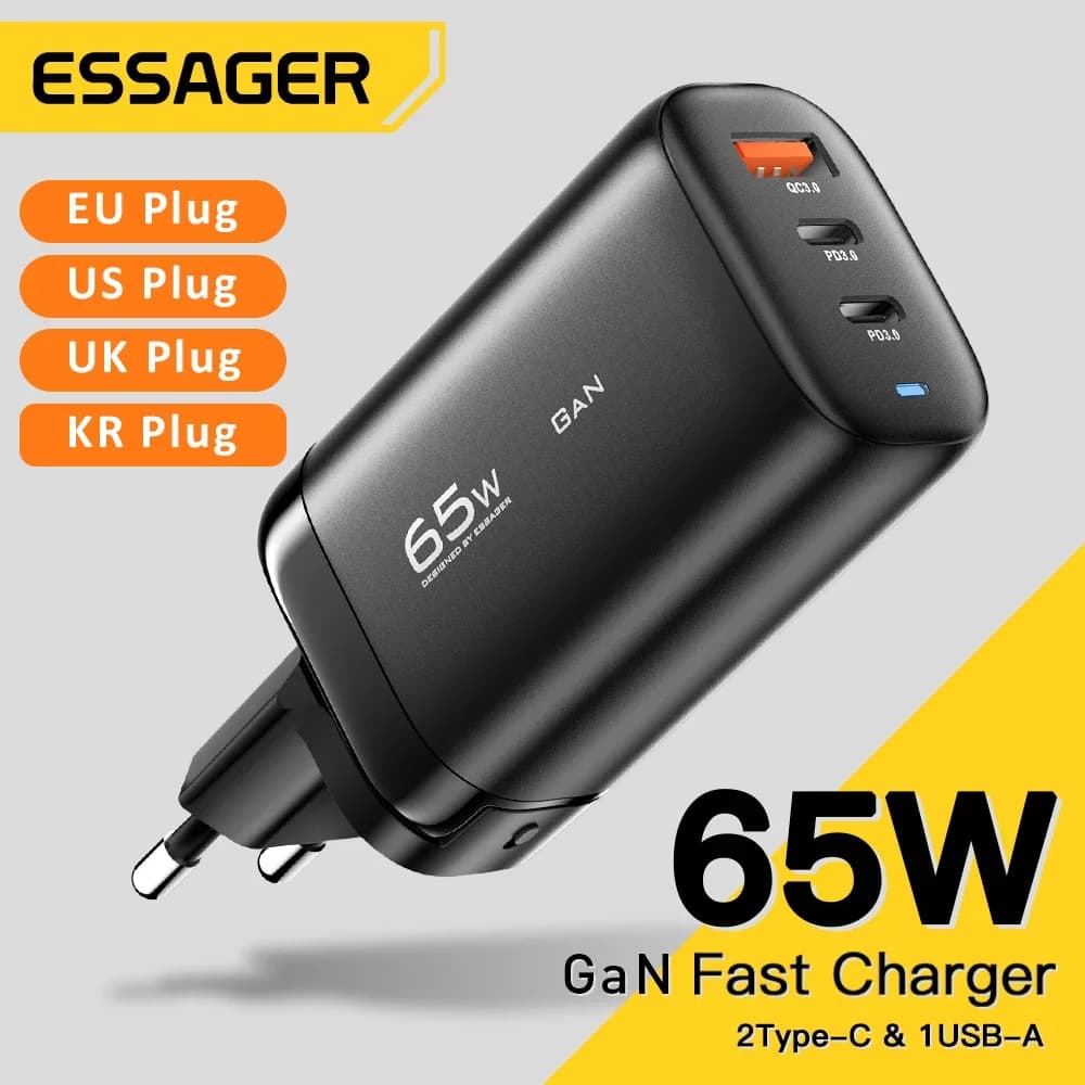 Зарядное устройство GaN USB-C для ноутбука, 65 Вт, PPS