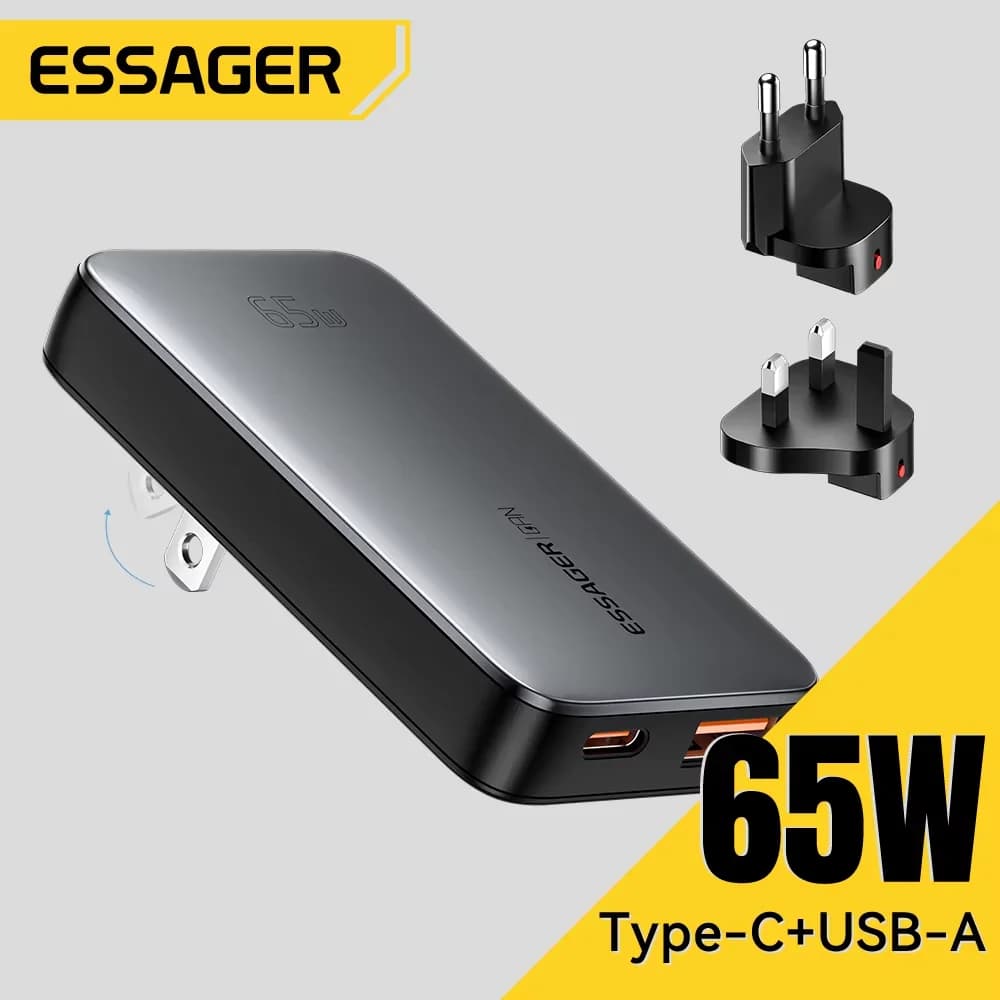 Путешественный зарядник GaN USB-C 65W ультратонкий