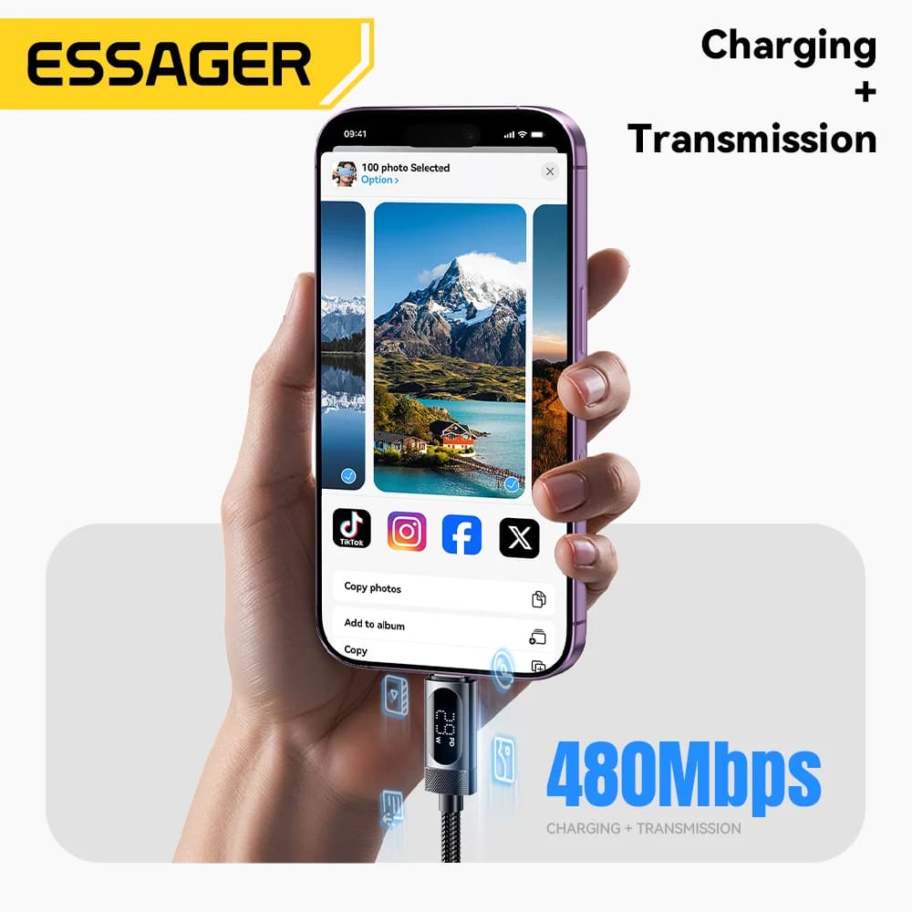 Кабель USB-C на Lightning с цифровым дисплеем, 29 Вт PD