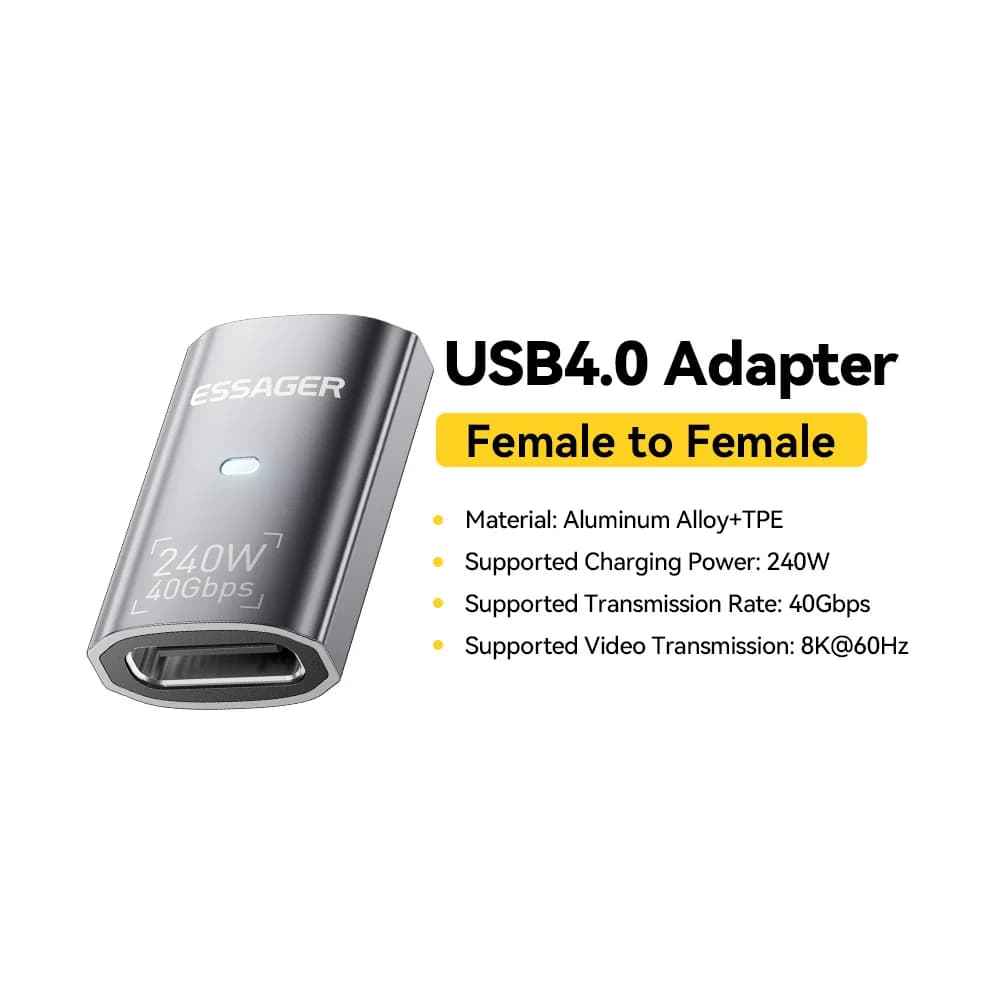 Адаптер данных OTG USB4.0 240 Вт под углом 90 градусов, поддержка 8K
