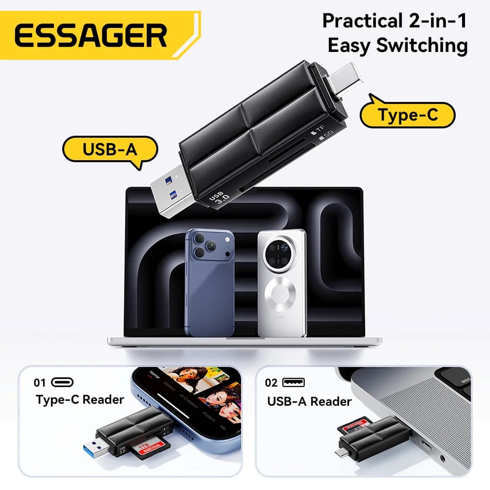Кардридер USB 3.0 и Type-C для SD/Micro SD карт