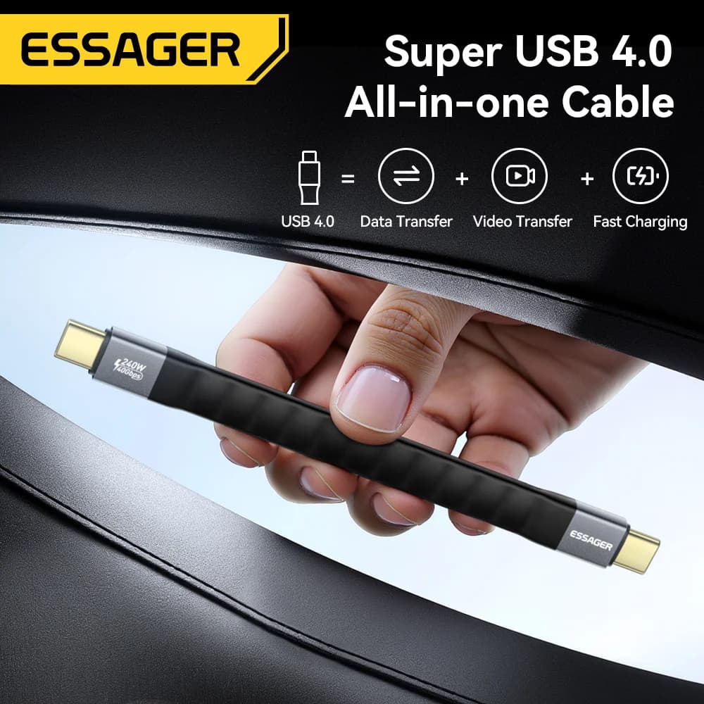 Кабель USB 4.0 Type-C с передачей данных 40 Гбит/с и поддержкой видео 8K