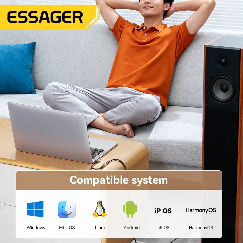 Аудиоадаптер L-образный USB-C на 3.5 мм