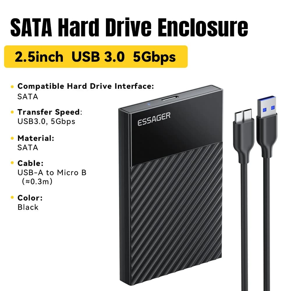 Внешний корпус для SSD/HDD 2.5" с интерфейсом USB 3.0 SATA