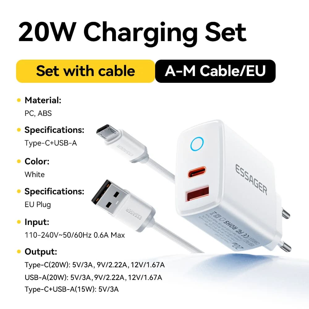 Набор быстрой зарядки USB-C PD 20 Вт
