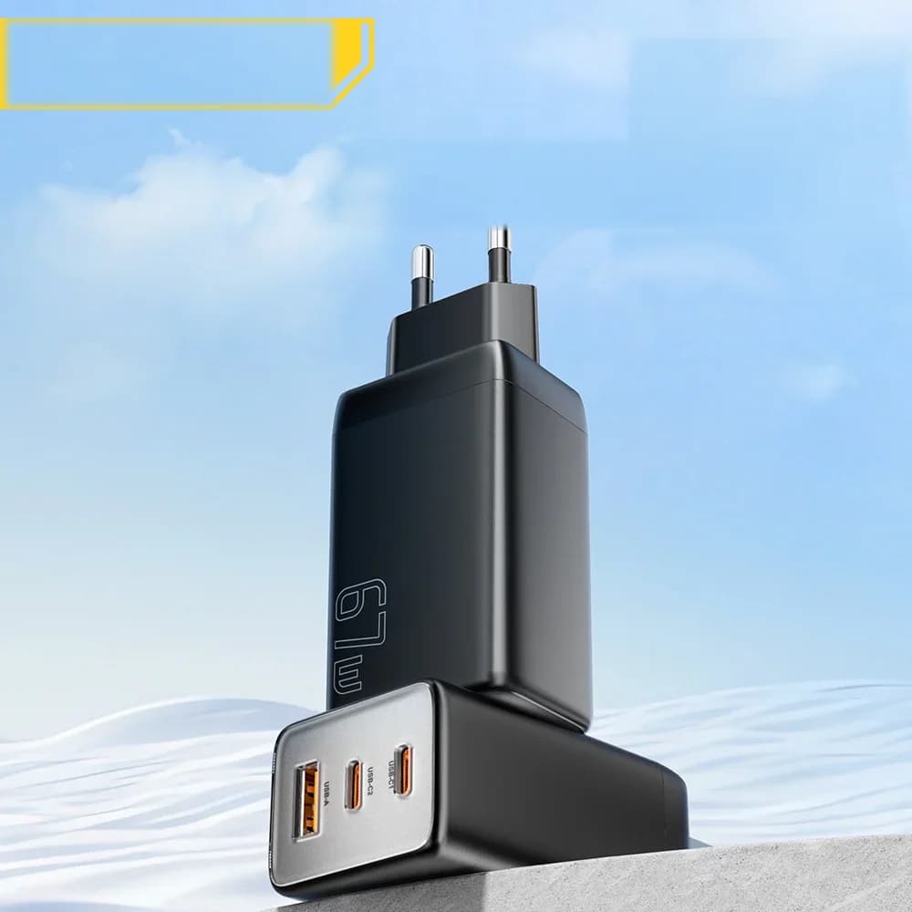 Зарядное устройство GaN USB-C 67W с QC и PD
