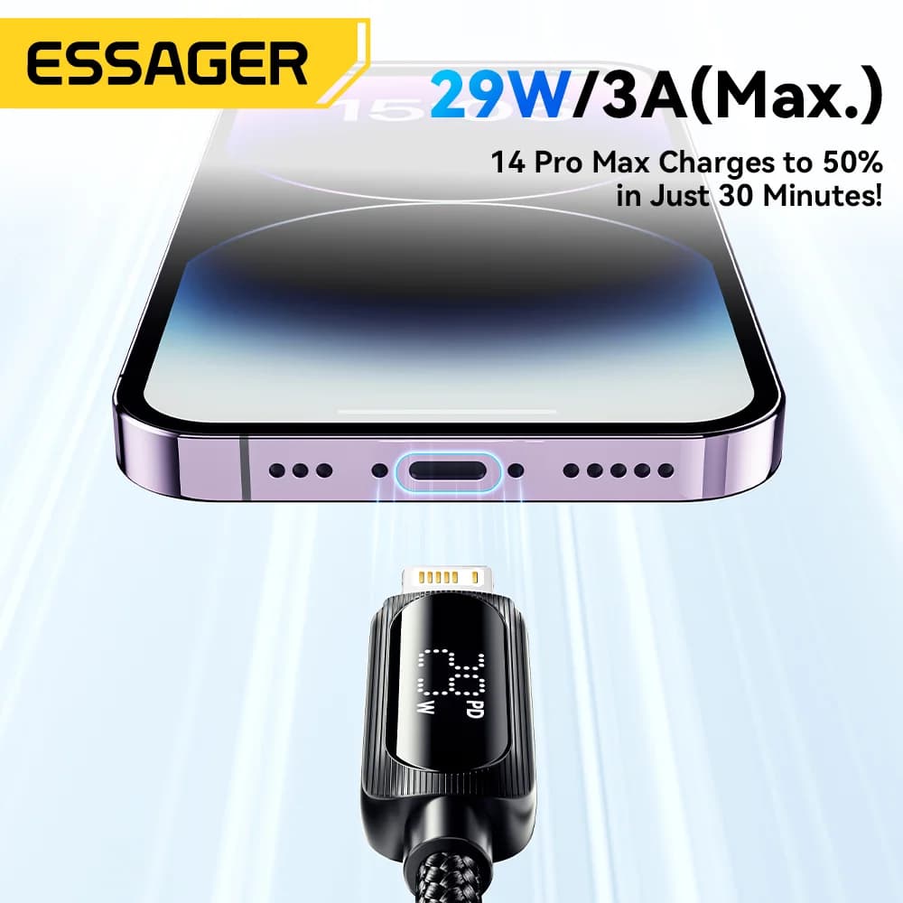 Кабель USB-C – Lightning 29 Вт с цифровым дисплеем