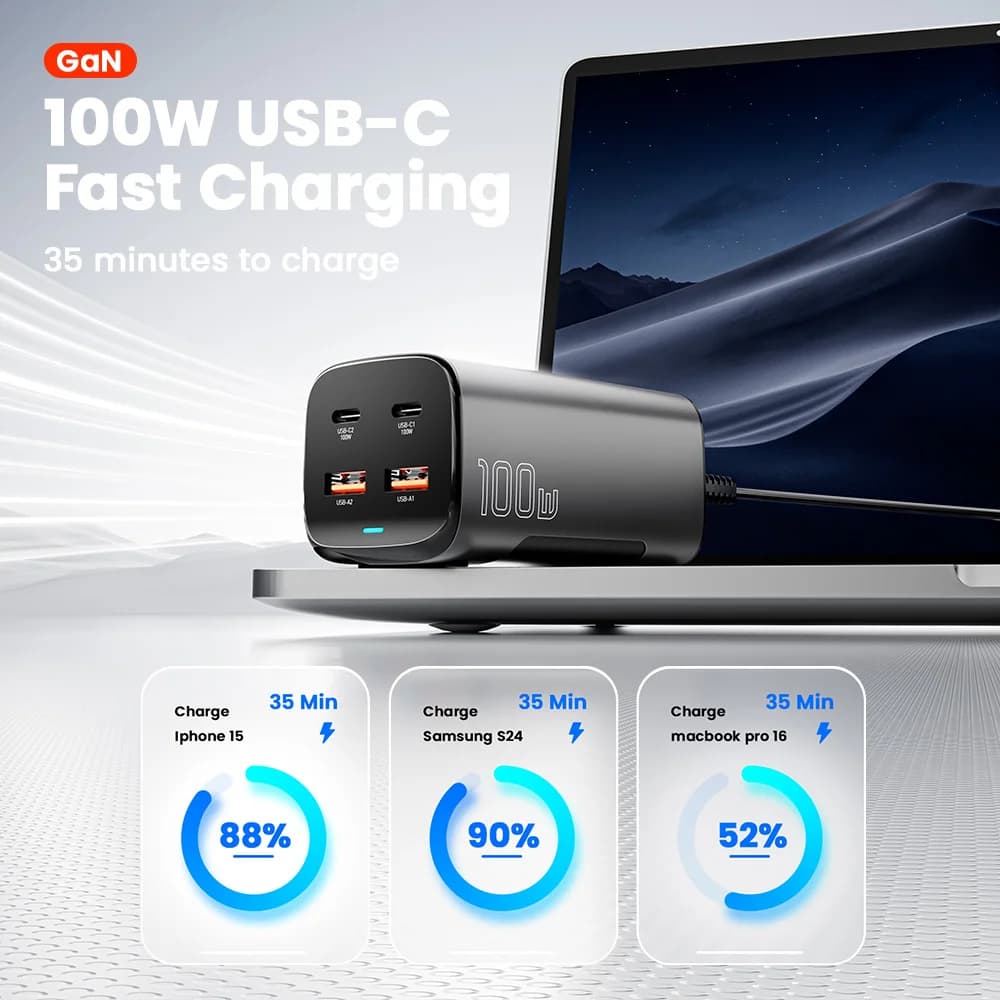Настольное быстрое зарядное устройство GaN USB-C 67W