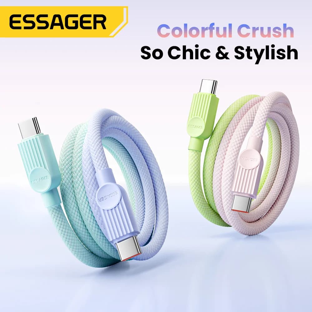 Цветной USB-C to USB-C кабель быстрой зарядки 60 Вт