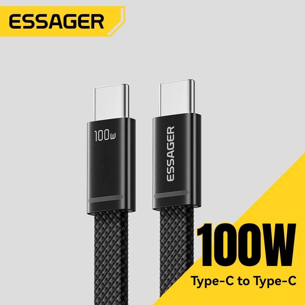 Тонкий кабель USB-C на USB-C PD для быстрой зарядки 100W