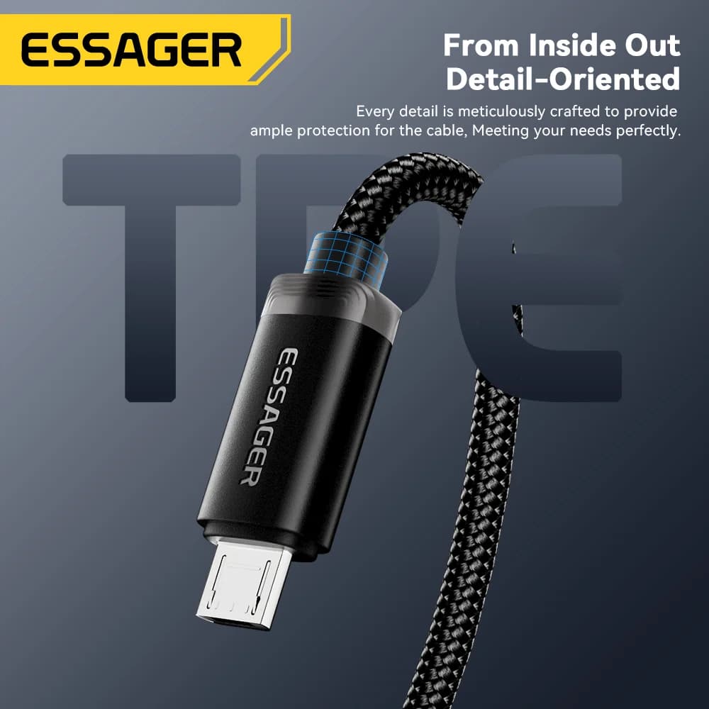 Кабель быстрой зарядки 2-в-1 USB Type-C и Micro USB