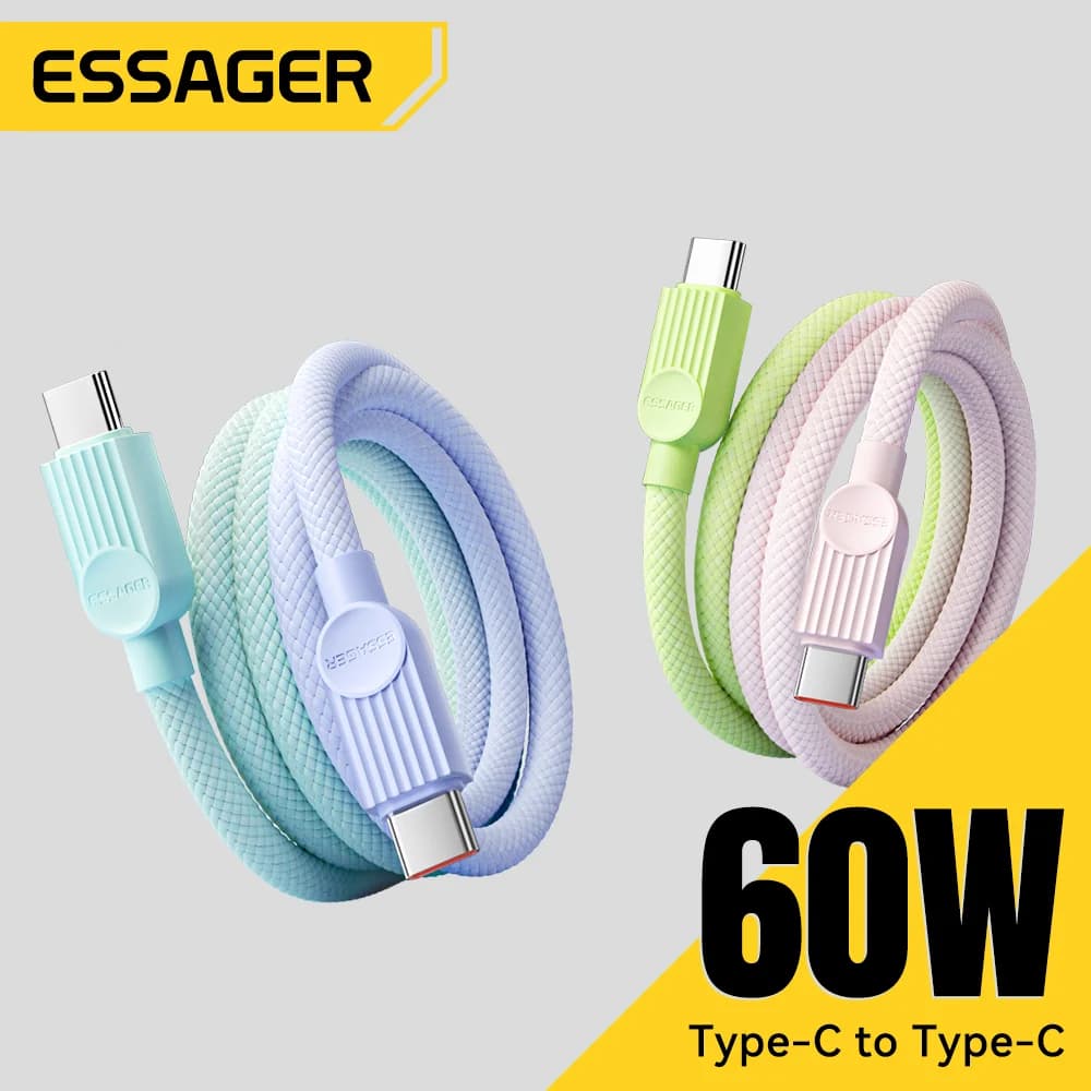Цветной USB-C to USB-C кабель быстрой зарядки 60 Вт