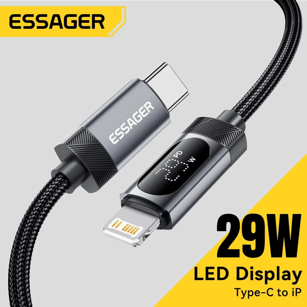 Кабель USB-C на Lightning с цифровым дисплеем, 29 Вт PD