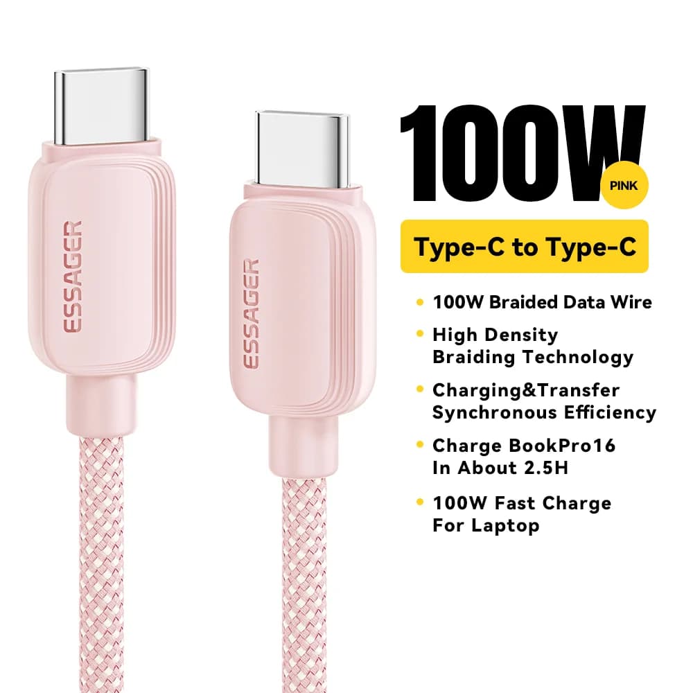 Кабель USB-C to USB-C 100W, быстрая зарядка PD 5A