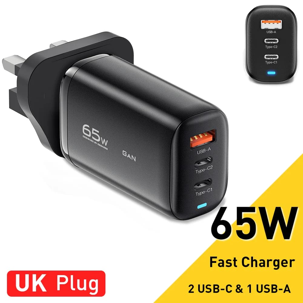 Зарядное устройство GaN USB-C для ноутбука, 65 Вт, PPS