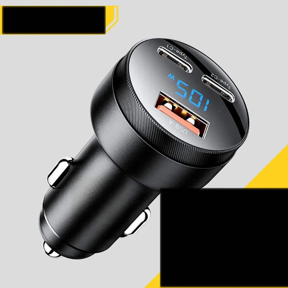 Автомобильное зарядное устройство USB 105W QC4.0 PD Быстрая зарядка