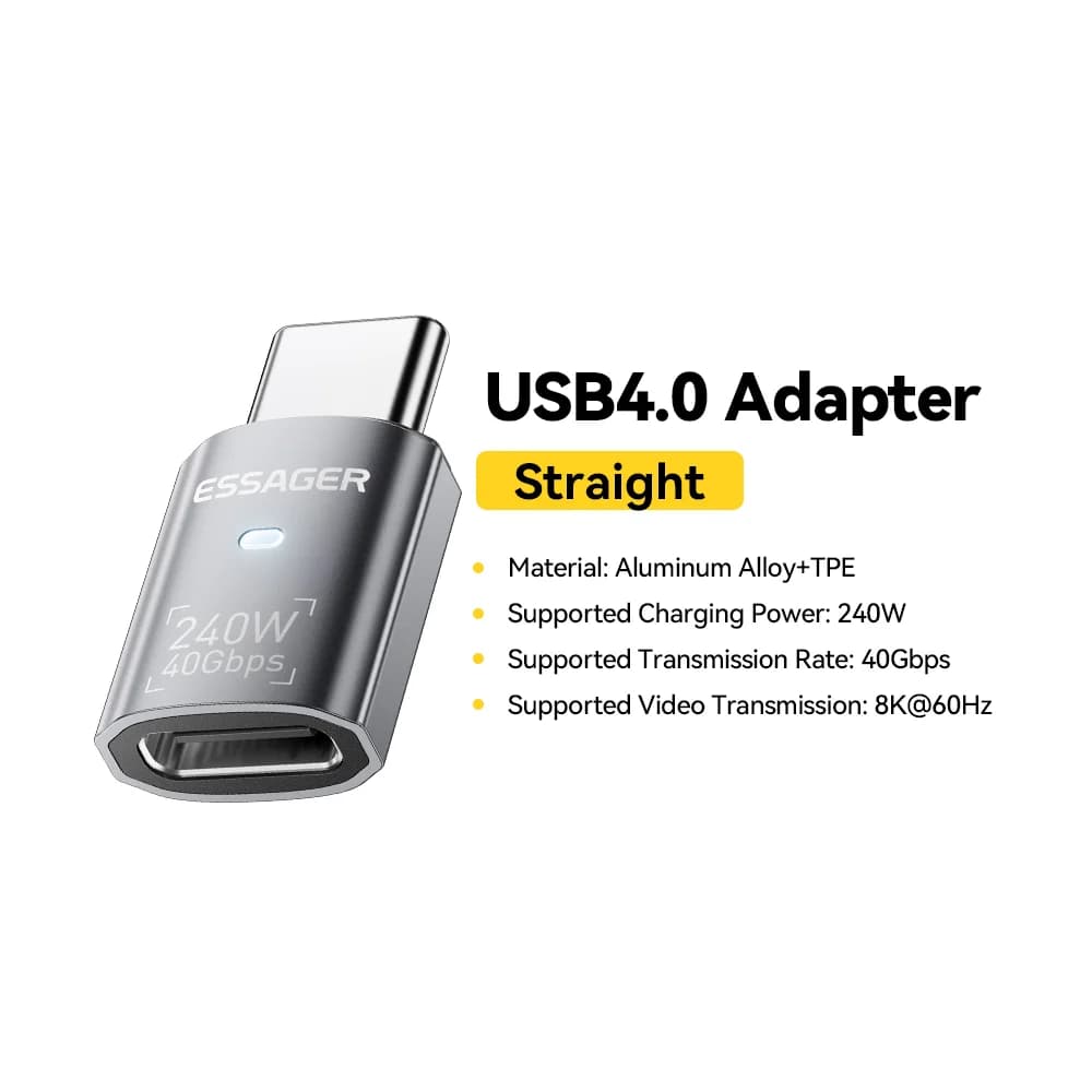 Адаптер данных OTG USB4.0 240 Вт под углом 90 градусов, поддержка 8K