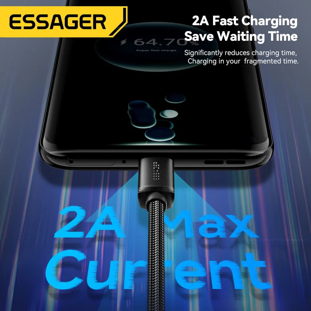 Кабель быстрой зарядки 2-в-1 USB Type-C и Micro USB
