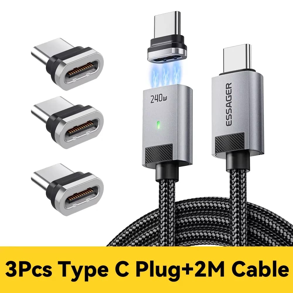 Магнитный кабель для зарядки 240W USB-C to USB-C