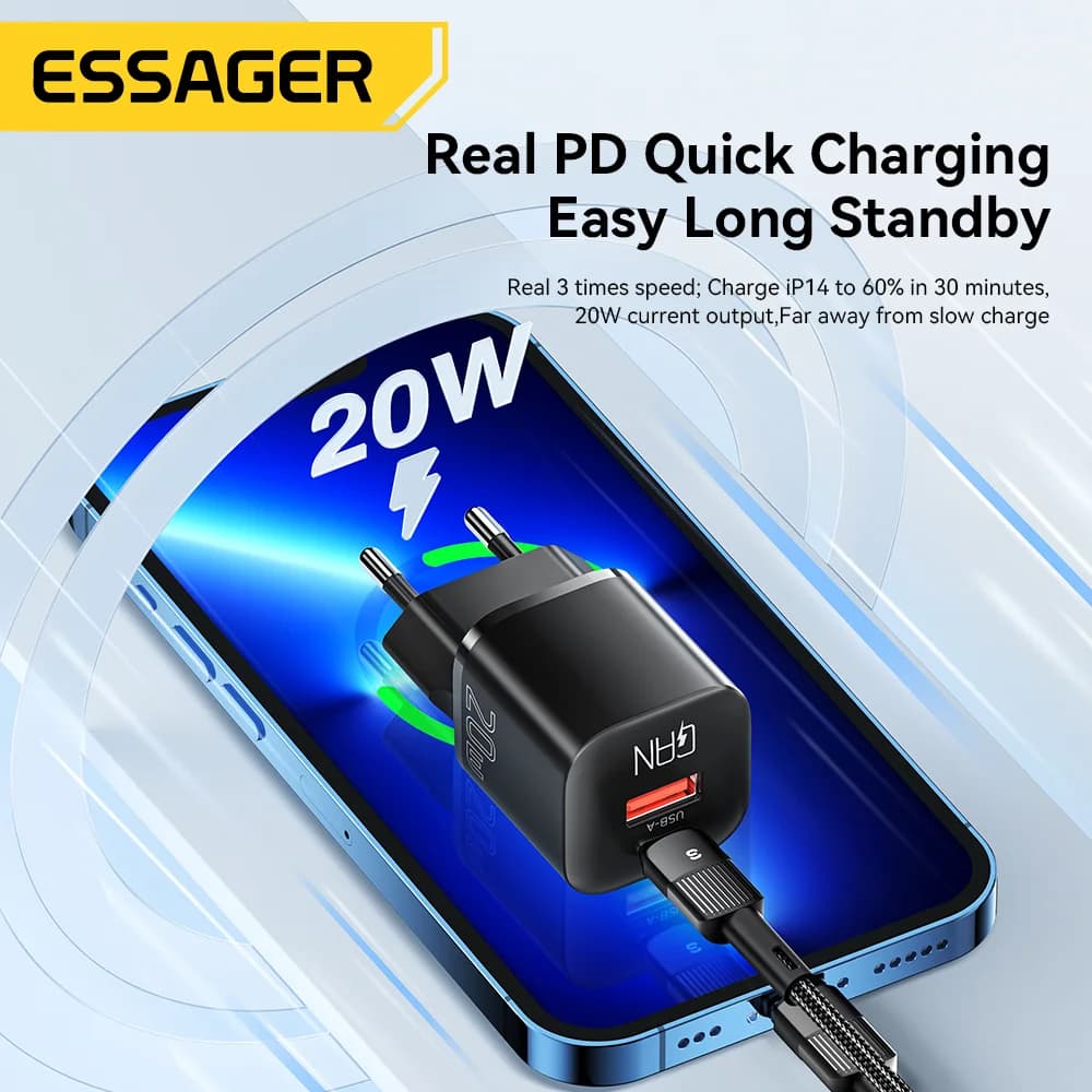 Быстрое зарядное устройство 20W GaN USB-C PD
