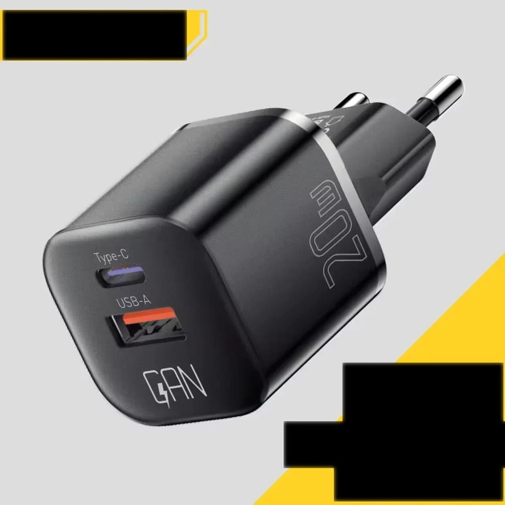 Сетевое зарядное устройство GaN USB-C PD 20W