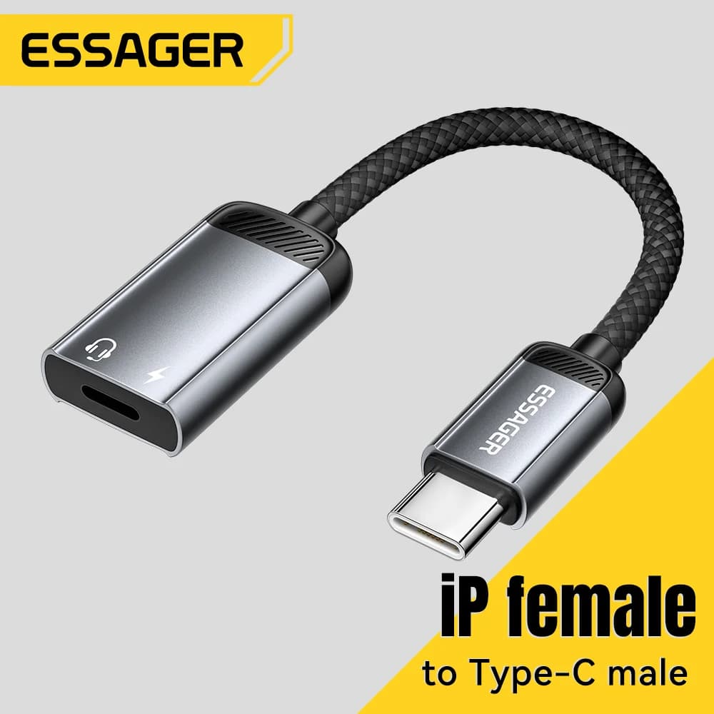 Адаптер USB-C (мама) на Lightning (папа) для аудио OTG
