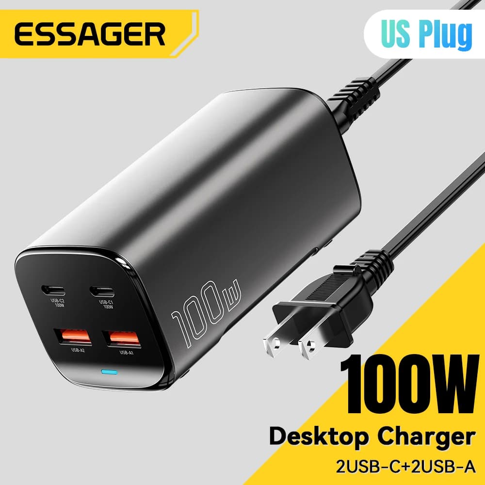 Настольное зарядное устройство GaN 100W 4-in-1 для ноутбуков