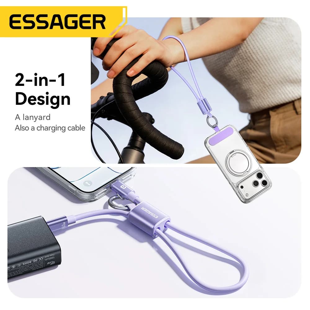 Короткий ремешок-кабель USB-C to USB-C 60 Вт