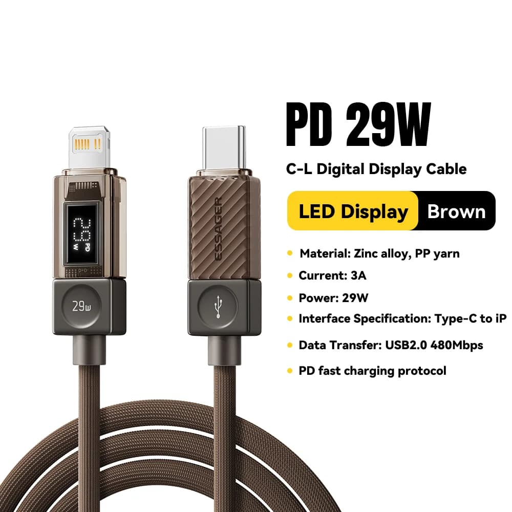 Кабель USB-C на Lightning с цифровым дисплеем